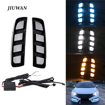  1 Pāris Automašīnas Priekšējo LED Plūst Pagrieziena Signālu Lukturi DRL Honda Civic 2018-2019 Auto Dienas Gaitas Apdare, Lampas, Auto Apgaismojuma