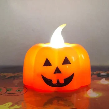  12 Iepak Halovīni Ķirbju Sveču Gaismā Flameless LED Tealight Svece Halloween Dekoru, Aksesuārus, Mājas Puse Dekori Nakts Gaisma Piemērota