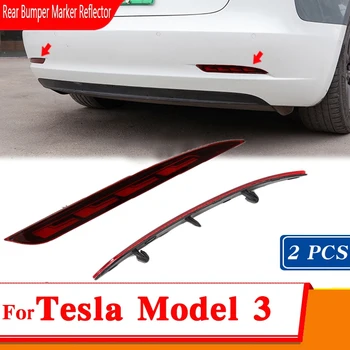  1Pair pa Kreisi un Labo Aizmugurējo Buferi Marķieri Atstarotājs, Sarkans Aizmugures Buferi Gaismas Pulcēšanās Tesla Model S. - 2020. gadam