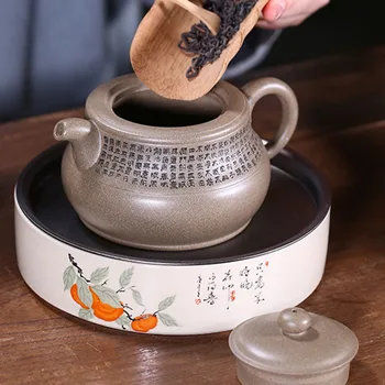  270ml Yixing Neapstrādātu Rūdu Kaļķu Sadaļā Dubļu Violetā Māla Tējkanna Roku darbs Mājsaimniecības Kung Fu Tējas Komplekts Tējas Ceremonija Drinkware Dzimšanas dienas Dāvana