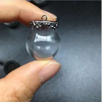  300sets 20mm Miniatūras stikla Terārija burbulis metāla kronis bāzes renes rotaslietas kaklarota flakons kulons DIY, kas vēlas stikla pudeles