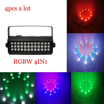  4gab/daudz 72W LED Strobe gaismas RGBW 4IN1 Apakšiedaļa Skatuves Apgaismojums LED Skalošanas Gaismas, DJ Puse
