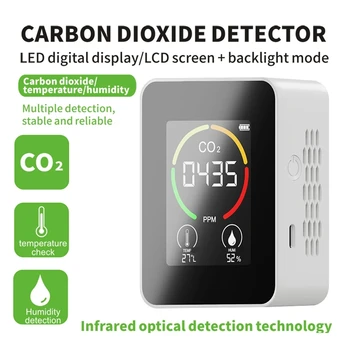  6 1 Gaisa Kvalitātes Detektoru PM2.5 CO2 Mērītājs Digitale Temperatuur Vochtigheid Sensors Testeri Lucht Kwaliteit Monitors Formaldehīdu