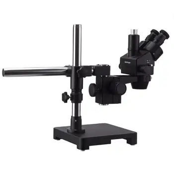  7X-90X Black Trinokulara Stereo Tālummaiņas Mikroskopa uz Vienu Roku Boom Stand ar lieljaudas 80-LED Ring Light & 5MP USB3.0 Digitālā C