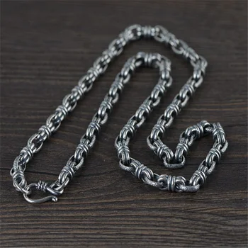  925 Sterling sudraba vintage virves mezgls Kaklarota Taizemes sudraba Dubultā kārtā ķēdes vīriešu, sieviešu S āķis antīka sudraba kaklarota jewelrys