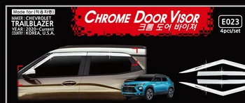  Chrome Durvju Sejsegu Sānu Logu Deflektoru Ēnā Saules Lietus Vairoga Sudraba Ceļojumi Karnīzes par Chevrolet Trailblazer 