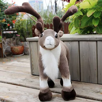  Dorimytrader Simulācijas Dzīvnieku Ziemeļbriežu Plīša Rotaļlietu, Mīksto Sika Briežu Lelle Wapiti Elk Moose Spilvens Ziemassvētku Dāvanu Deco 45cm DY60294