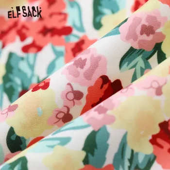  ELFSACK Ziedu Drukāt Augstā Vidukļa Gadījuma Sievietes Mini Savirmot Svārki,2021. Gada Vasaras Vintage,Dāmas Ikdienas Brīvdienu daudzpakāpju Apakšā