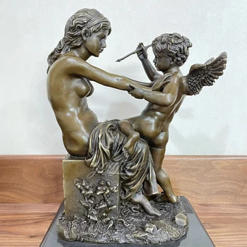  Grieķu Dievu Bronzas Statuja Bronzas Venēra un Cupid Romiešu Venēra Eros Skulptūru Statuetes Mājas Dekori Mākslas Radošo Rotājumu