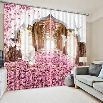  Guļamistabas Aizkari Luksusa Blackout 3D Logu Aizkari viesistabā, Pārklāji cortinas Rideaux Pielāgota izmēra Purpursarkani ziedi
