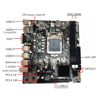  H61 LGA 1155 Pin 2 DDR3 Mainboard Desktop Mātesplatē Atbalsta i3 i5 CPU DNF Atmiņu Dators Mainboard