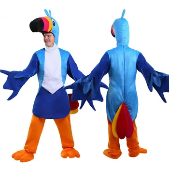  Halloween Pieaugušo Lomu spēles Karnevāls Pantomīmā Teatralizētas Stāsti kostīmu Dzīvniekiem, putniem, zils Toucan cosplay apģērbi