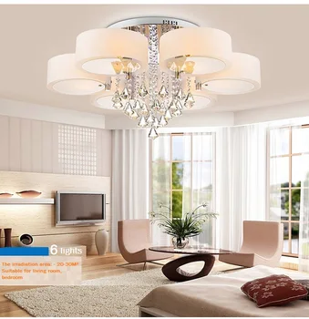  HSHIXINMAO Kārta romantiska LED Griestu lampas kristāla dzīvojamā istaba guļamistaba istabā Griestu lampas apgaismojums