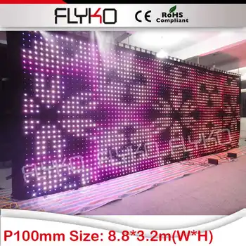  IC mikroshēmas SMD rgb elastīgs LED aizkaru ekrāna P10cm 8.8x3.2m