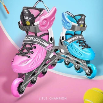  Inline Skrituļslidas Regulēšana Bērniem, Meitenēm Iesācējiem Rollerblading Āra Līst Visiem Flash Slidošana Apavi