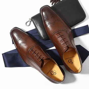  Itālija vintage vīriešu biznesa gadījuma brogue kurpes augstākās kvalitātes Bullock cirsts Mens Ādas oxfords classic kvadrātveida kājām kleitu kurpes