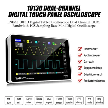  Jaunu FNIRSI-1013D Digital tablet osciloskopa dual channel 1GS paraugu ņemšanas ātrums 100M joslas mini planšendatoriem digitālā osciloskopa