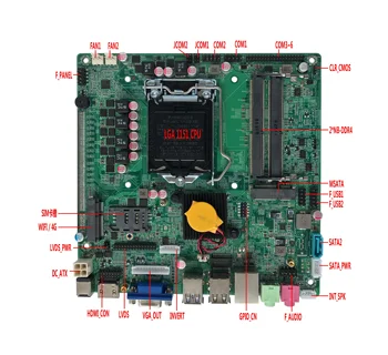  Karstā Pārdošanas H310 Chipset Darbvirsmas I3 8100 Četrkodolu 3.6 G DP EDP Linux PCIE 16X Mini ITX Pamatplates CPU LGA1151 M. 2 SSD 6COM 8USB