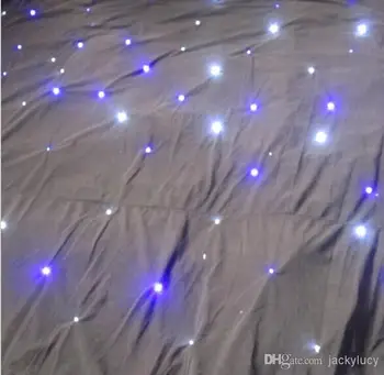  Luksusa Zili-Baltā Krāsā LED Zvaigžņu Aizkaru Kāzu Skatuves Fona Auduma Ar DMX512 Kontrolieri Kāzu Dekorēšana Piederumi