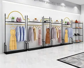  Modes apģērbu veikals display rack sieviešu apģērbu veikals karājas plaukts grīdas-tips display rack apdare, dizains