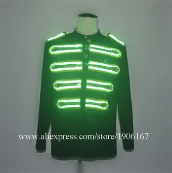 Modes LED Apģērbu Gaismas Kostīmi Mirdzošu LED Uzvalki Apģērbu Skatuves Šovs Vīriešiem led Apgaismojums kostīmu Deju Piederumi