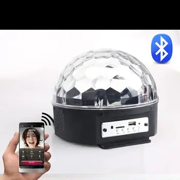  MP3 Crystal Magic Rotējošu Bumbu Tālvadības pulti 6 krāsas RGB disko bumbas gaismas LED Skatuves Gaismas Kāzu svinības, Ziemassvētku