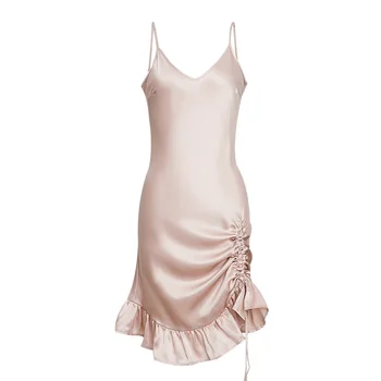 Mīļotā Sieviešu Nakts Drēbes V-veida kakla Strapless Pasūtījuma Satīna Kāzu Sleepwear Puse Līgavas halāti