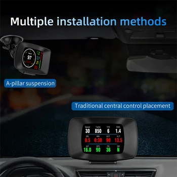  P13 Auto HUD (Head-Up Displejs Smart Auto, Multi-Funkciju, Sprieguma, Ātruma Mērītājs Temperatūras Rādītājs Digitālās Diagnostikas Brīdināšanas Sistēma