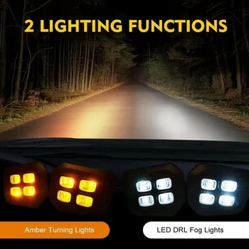  Par 2016-2019 Toyota Tacoma 4-Acis Stilu, LED dienas gaitas lukturi Dienas Gaitas Gaismas, Skaidrs, Miglas Lukturi Lukturi ar Pagrieziena Signāla