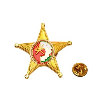  Pielāgota Zelta Žetons Rūpnīcas Vairumtirdzniecības Pentagramma Formas Metāla Emblēma