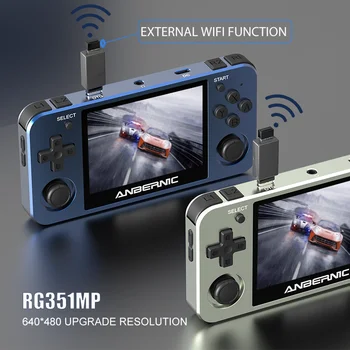  RG351MP Retro Rokas 3.5 collu IPS Ekrāns Portatīvā Spēle Atskaņotājs Atbalsta PS1 Spēles Ārējo Wifi 5000+ Spēles Video Spēļu Konsole