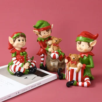  Santa Claus Sveķu Apdares Elf Apdare Desktop Mājas Dekorēšana Dzīvojamā Istaba TV ministru Kabineta Amatniecības Jaunā Gada Dāvanas