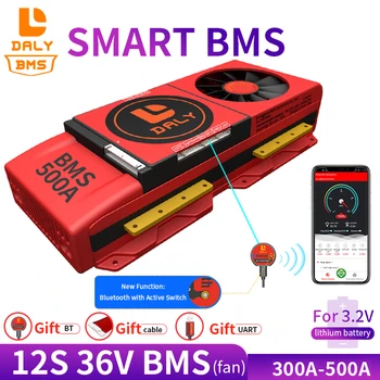  Smart BMS 12S 36V 300A 400A 500A Bluetooth 485 USB ierīce VAR NTC UART programmatūras Li-on Baterija aizsardzības pārvalde BMS Ar Ventilatoru