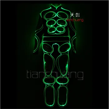  TC-62 Balles deju gaismas apģērbtu pilnkrāsu LED krāsains gaismas robots kostīmi Bārs dj vīrieši valkā Programmējams uzvalks sniegumu