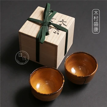  Uzstādīšana importa parauga tējas tase keramikas meistars kimura salcon temmoku manuāli veidot huangshan gaismas bļodā tējas tases