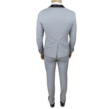  Vīriešu uzvalks pelēki vīriešu slim uzvalks divdaļīgs kostīms bleizeri ar uzvalku bikses vīriešu biznesa ikdienas formāls uzvalks pielāgošana
