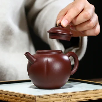  Yixing violetā māla pods izejvielu raktuvēs, violeta Zhu dubļu pils spuldzes, Tējkannas Komplekts tējas komplekts