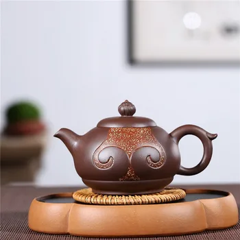  Yixing Violetā Māla Tējkanna Hand-made Raw Violetā Māla, Visu Karojošs Pot Kung Fu Tējas Komplekts Tējkanna Tilpums 300ml