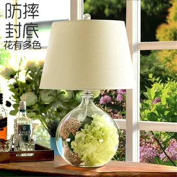  Ziemeļvalstu mūsdienu minimālisma radošo sauso ziedu stikla galda lampas, dzīvojamās istabas, guļamistabas gultas ziedu galda lampas bezmaksas piegāde