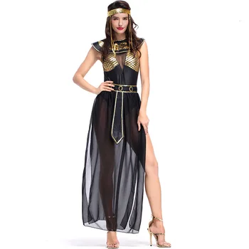  Ēģiptes Halloween puse karnevāls Kleopatra sieviešu pieaugušo kostīmu Ēģiptes karaliene cosplay sexy zelta kostīms, kleita