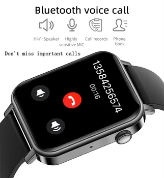  1.69 Collu Vīriešiem Smart Skatīties Pilna Ekrāna Pieskarieties Sieviešu Bluetooth Zvanu Sporta Skatīties Asins Skābekļa Asinsspiediens Veselības Dienesta Pulkstenis