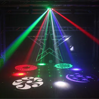  4in1 DJ Gaismas Gobo Lāzera Projektoru Strobe RGBW Burvju Bumbu, LED UV Blacklight Skatuves Apgaismojuma Lampas Dmx512 Tālvadības Disco Puse