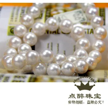  AAA dabas Smalkas pērļu rotaslietas, krelles kārtu, balts džemperis aprites 10-11mm 925 Sudraba aizdare