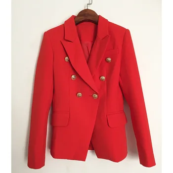 Augstas kvalitātes dizaina sarkano krāsu, divrindu žakete mētelis Modes sievietes tērps žaketes slim īsus svārkus S-XXL izmērs