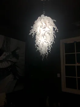 Balts Elegants Ilgi Murano Stikla Lustras Gaismas Foajē Pielāgotu Gaismas LED Lustras