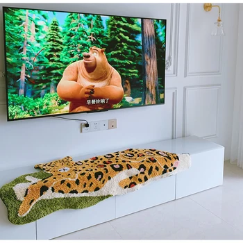  Diphylleia Nelegālo Boho Leoparda Paklāju Forma ar Šūtām plūksnām paklājos Dzīvojamā Istaba Guļamistaba Vannas istaba Cute Dzīvnieku Grīdas Paklājs 50x120cm