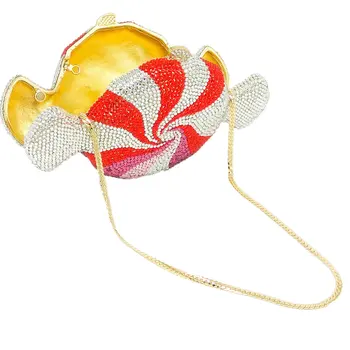  Dizainers Red Konfektes maku Pielāgota Luksusa Kristāla Vakara Soma sweetmeats formas Ķēdes Puse Maku sieviešu soma