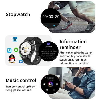  Ir 2021. Vīriešiem Smart Skatīties TWS Sirdsdarbības Ātrums, asinsspiediens, Ķermeņa Temperatūra, Sporta, Fitnesa Luksusa Skatīties Bluetooth Zvanu Smartwatch Mūzika