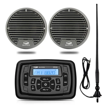  Jūras Stereo Bluetooth Uztvērējs Ūdensizturīgs Laivu Audio Sistēmas Auto MP3 Atskaņotājs+1Pair 3Inch Jūras Skaļruņi+Radio FM Antena