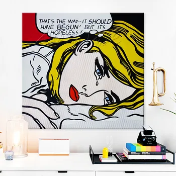  Kanvas glezna Roy Lichtenstein Pop Art Karikatūra Eļļas glezna Sienas Art Attēlus viesistaba, mājas dekoru caudros decoracion03